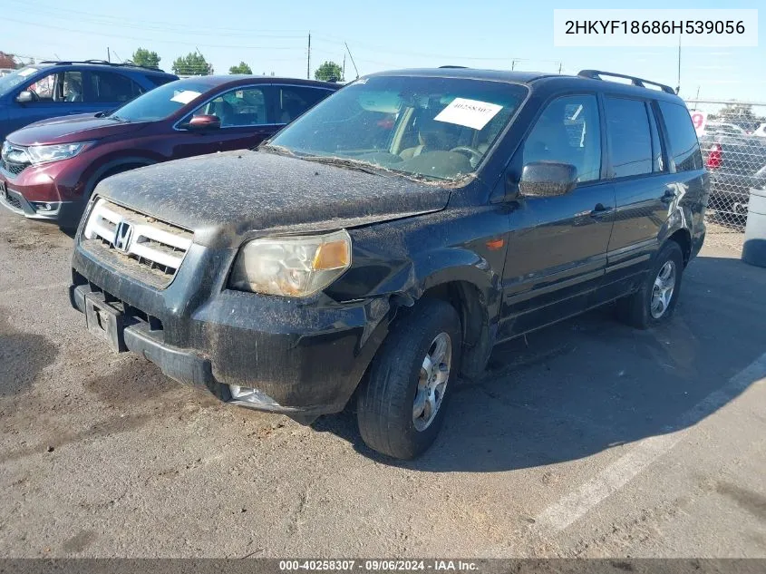 2006 Honda Pilot Ex-L VIN: 2HKYF18686H539056 Lot: 40258307