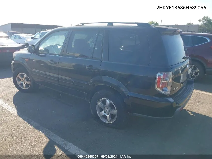 2006 Honda Pilot Ex-L VIN: 2HKYF18686H539056 Lot: 40258307