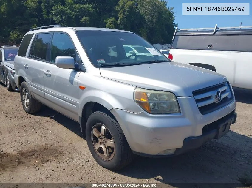 2006 Honda Pilot Ex-L VIN: 5FNYF18746B029469 Lot: 40274894