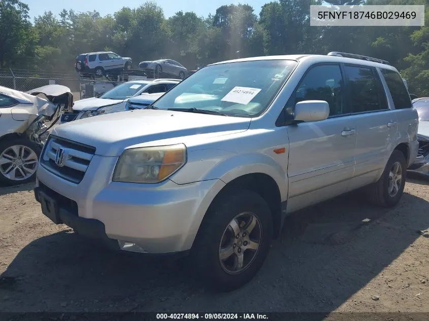 2006 Honda Pilot Ex-L VIN: 5FNYF18746B029469 Lot: 40274894