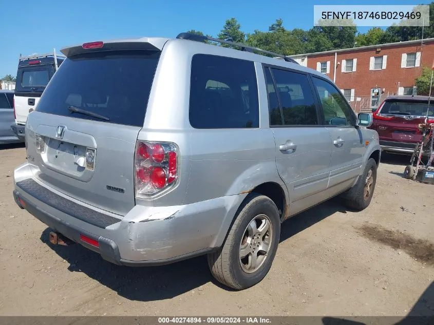 2006 Honda Pilot Ex-L VIN: 5FNYF18746B029469 Lot: 40274894