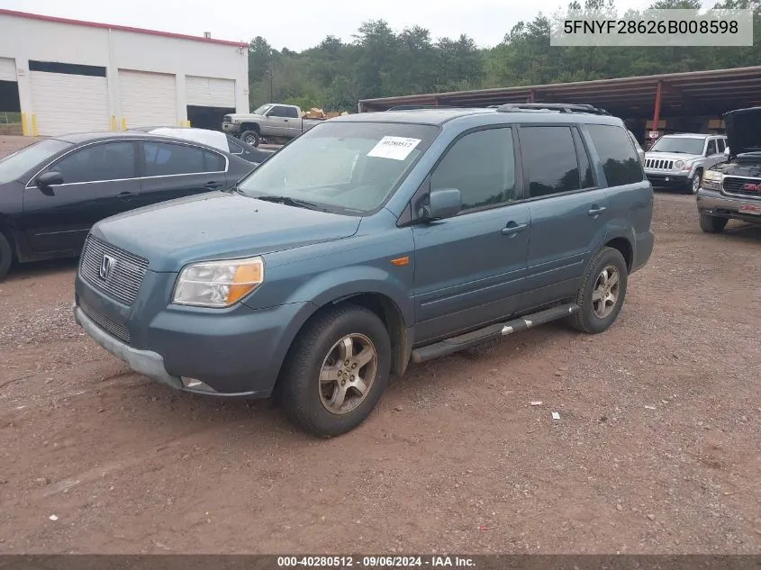 5FNYF28626B008598 2006 Honda Pilot Ex-L