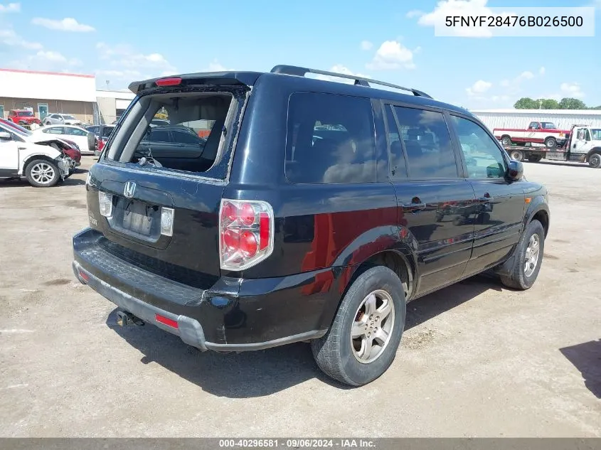 5FNYF28476B026500 2006 Honda Pilot Ex