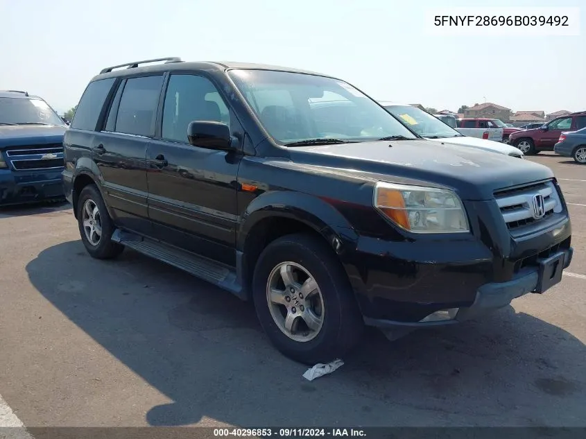 5FNYF28696B039492 2006 Honda Pilot Ex-L