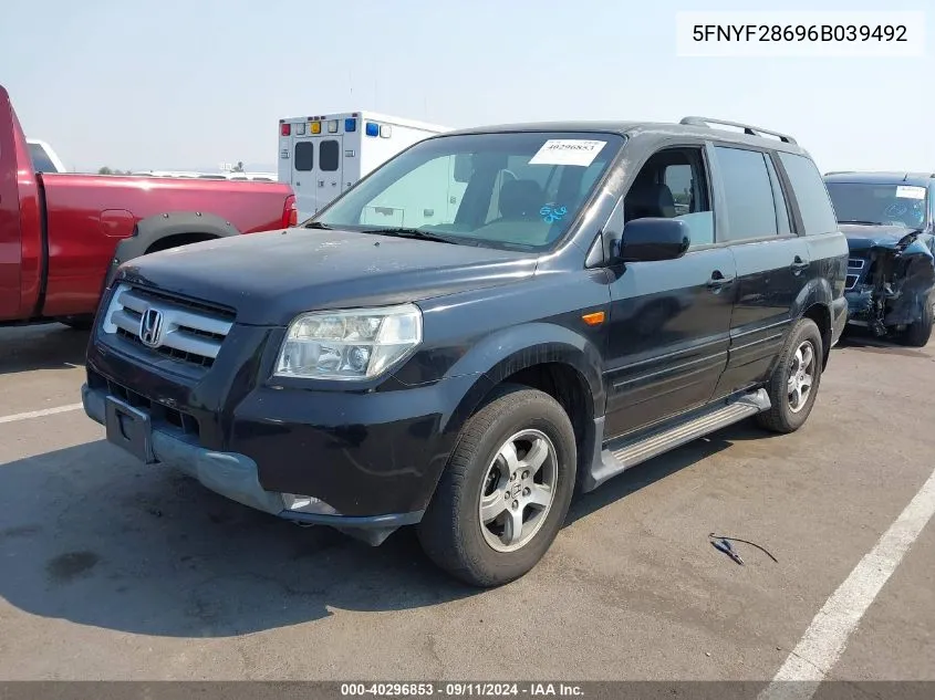 5FNYF28696B039492 2006 Honda Pilot Ex-L