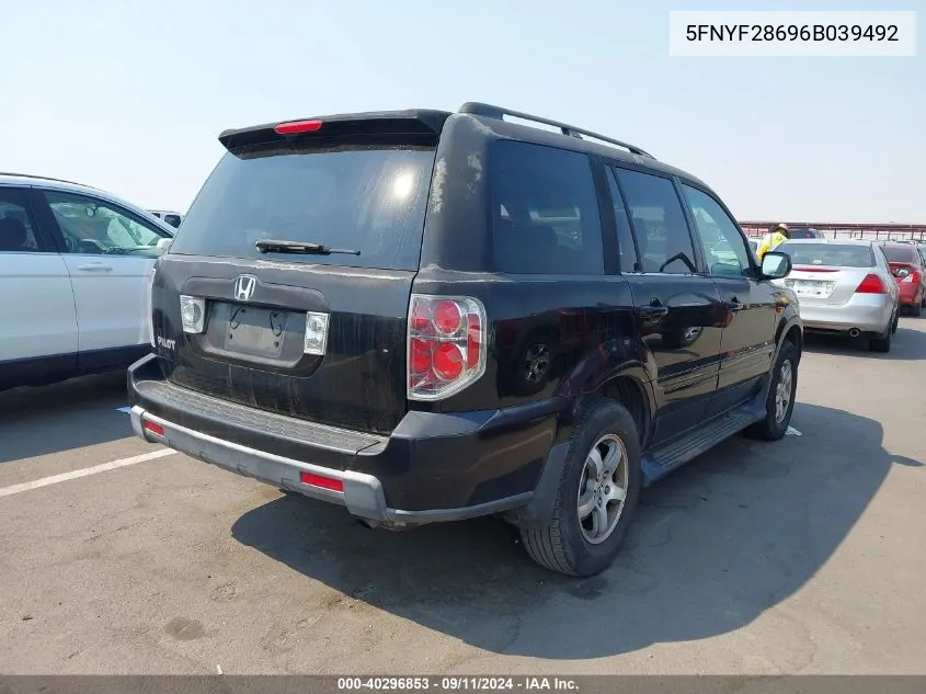 5FNYF28696B039492 2006 Honda Pilot Ex-L