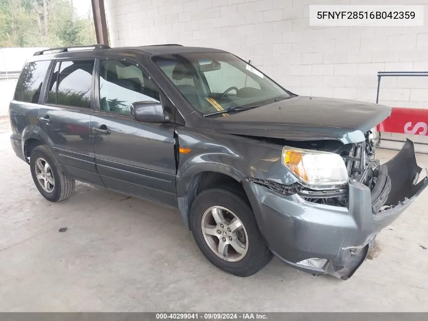 5FNYF28516B042359 2006 Honda Pilot Ex-L