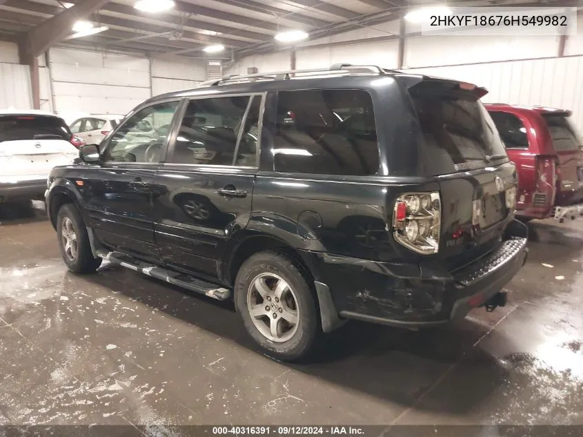 2HKYF18676H549982 2006 Honda Pilot Ex-L