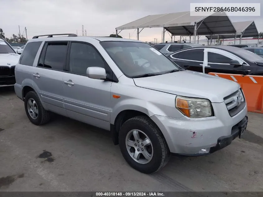 2006 Honda Pilot Ex-L VIN: 5FNYF28646B046396 Lot: 40318148