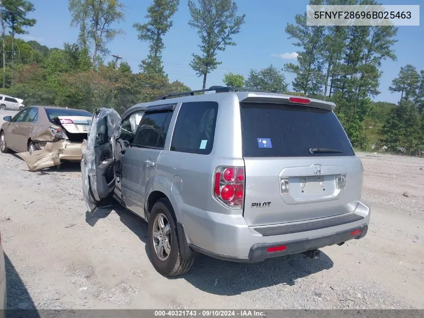 5FNYF28696B025463 2006 Honda Pilot Ex-L