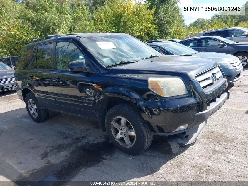 2006 Honda Pilot Ex VIN: 5FNYF18506B001246 Lot: 40342183