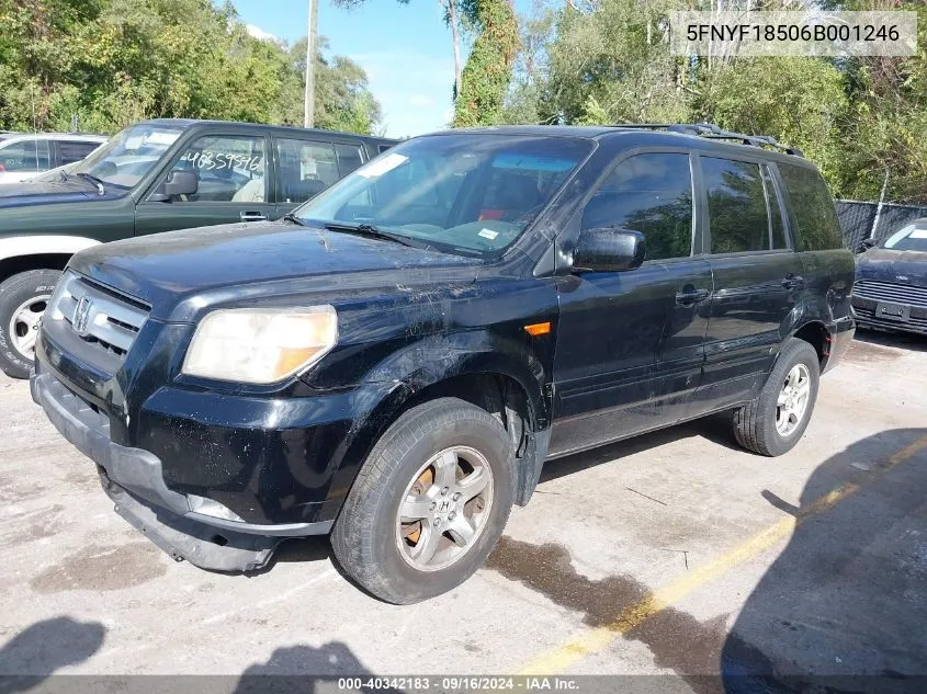 2006 Honda Pilot Ex VIN: 5FNYF18506B001246 Lot: 40342183