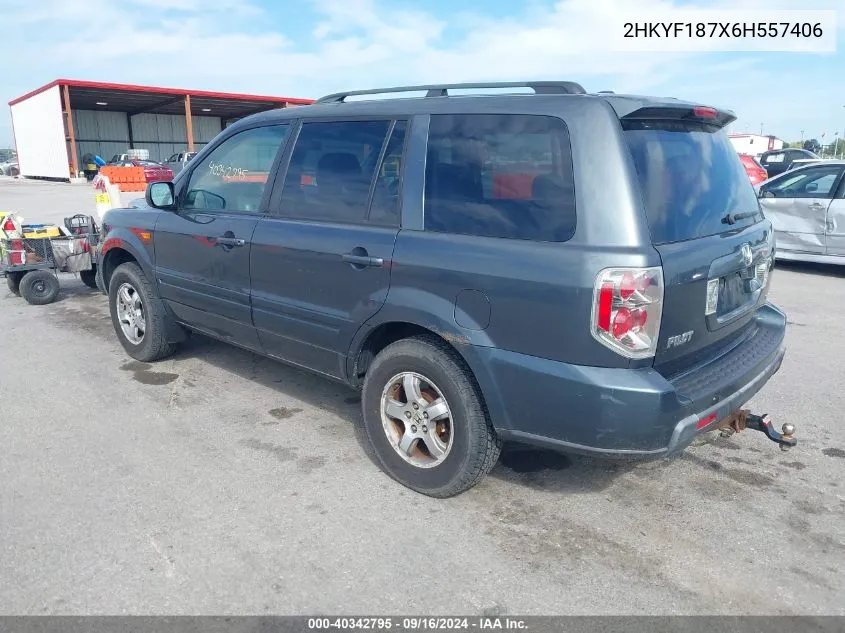 2HKYF187X6H557406 2006 Honda Pilot Ex-L