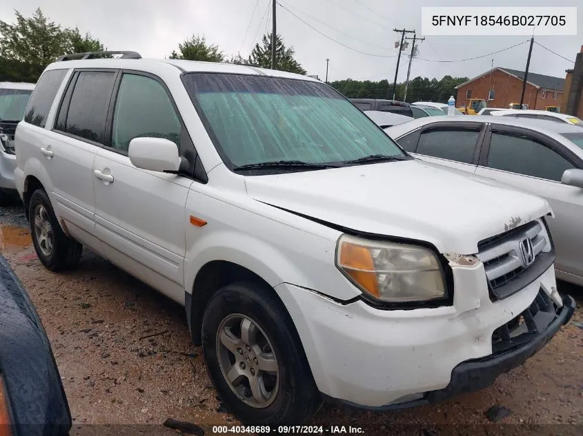 2006 Honda Pilot Ex VIN: 5FNYF18546B027705 Lot: 40348689