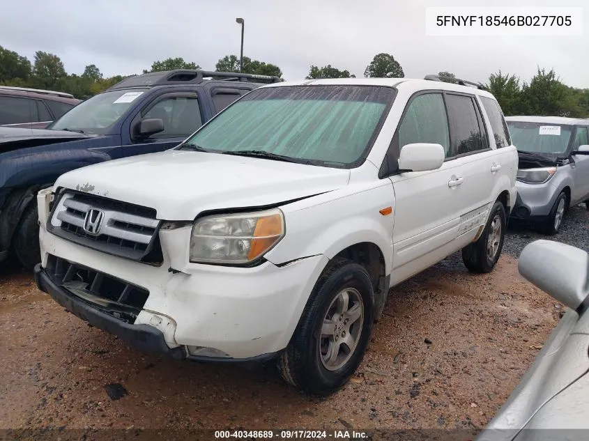 2006 Honda Pilot Ex VIN: 5FNYF18546B027705 Lot: 40348689