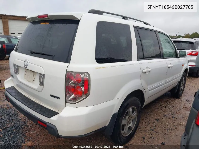 2006 Honda Pilot Ex VIN: 5FNYF18546B027705 Lot: 40348689