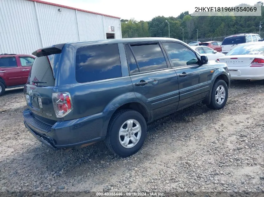 2HKYF18196H554069 2006 Honda Pilot Lx