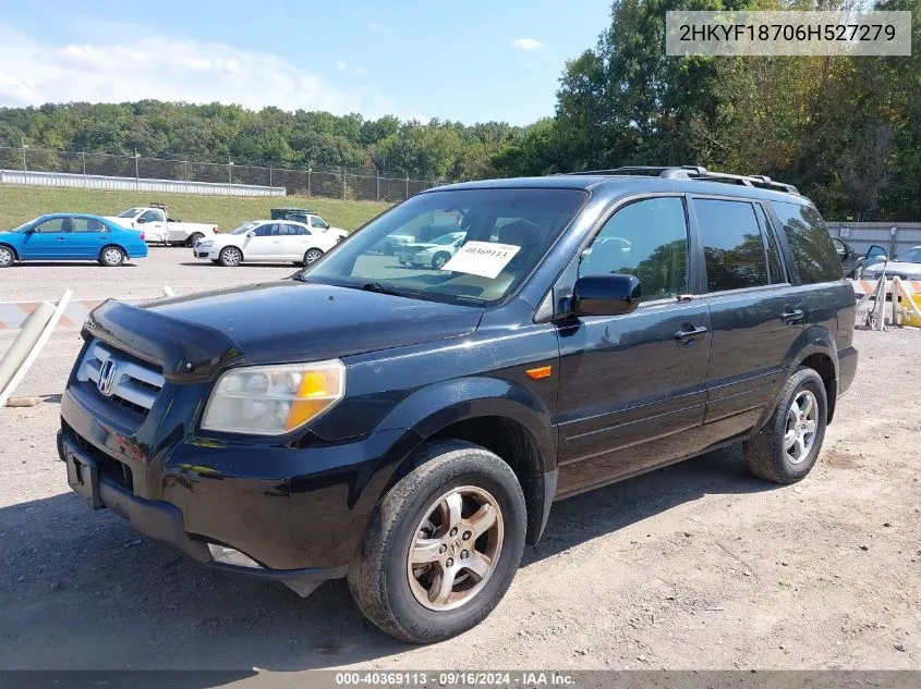 2006 Honda Pilot Ex-L VIN: 2HKYF18706H527279 Lot: 40369113