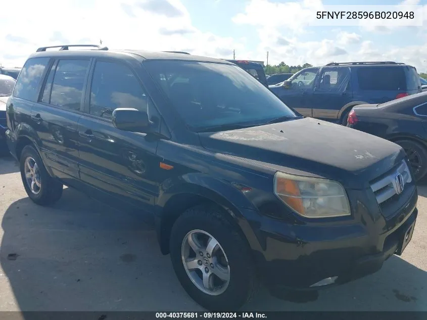 5FNYF28596B020948 2006 Honda Pilot Ex-L