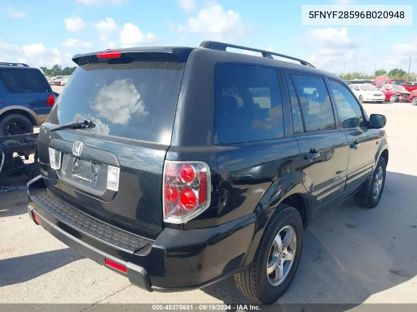 5FNYF28596B020948 2006 Honda Pilot Ex-L