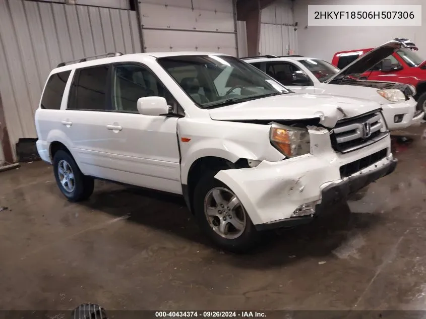 2006 Honda Pilot Ex-L VIN: 2HKYF18506H507306 Lot: 40434374