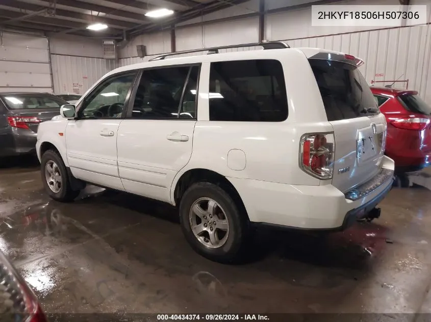 2006 Honda Pilot Ex-L VIN: 2HKYF18506H507306 Lot: 40434374