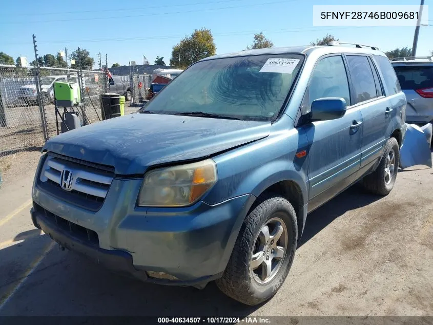 5FNYF28746B009681 2006 Honda Pilot Ex-L