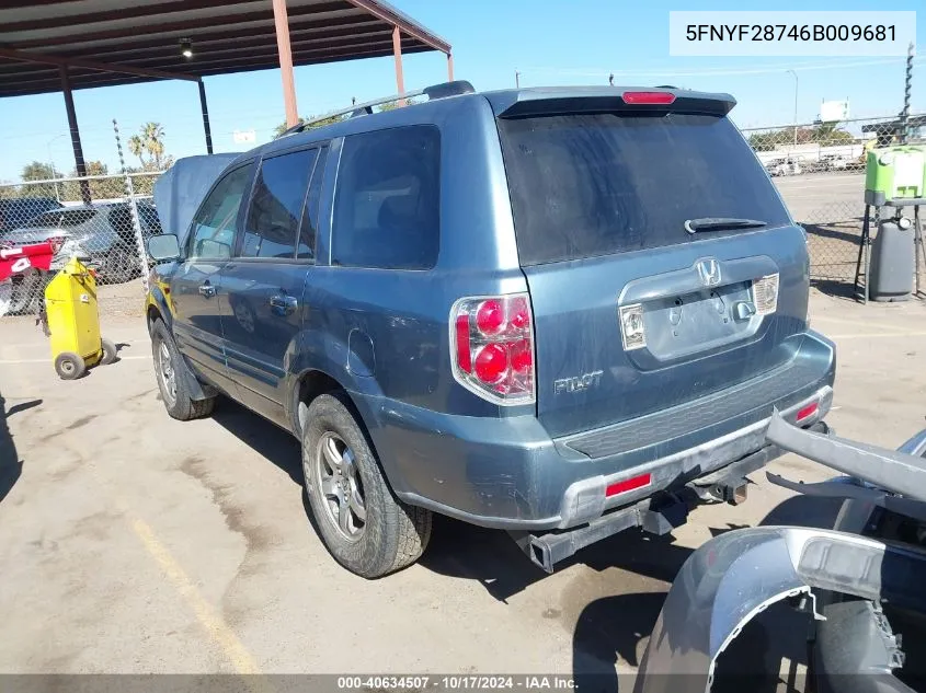 5FNYF28746B009681 2006 Honda Pilot Ex-L