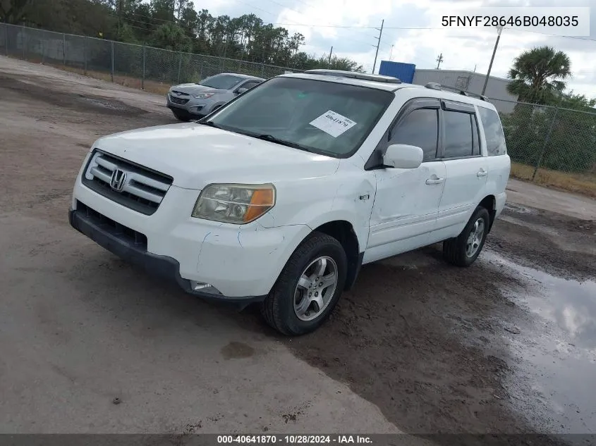 2006 Honda Pilot Ex-L VIN: 5FNYF28646B048035 Lot: 40641870