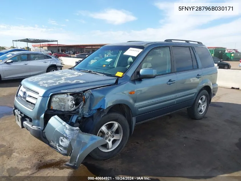 5FNYF28796B030171 2006 Honda Pilot Ex-L