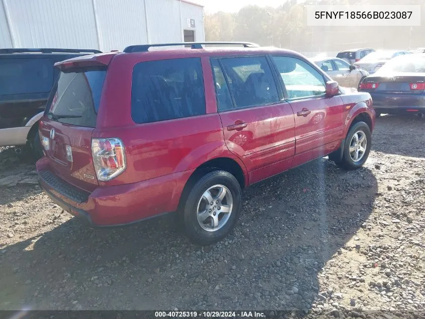 5FNYF18566B023087 2006 Honda Pilot Ex-L