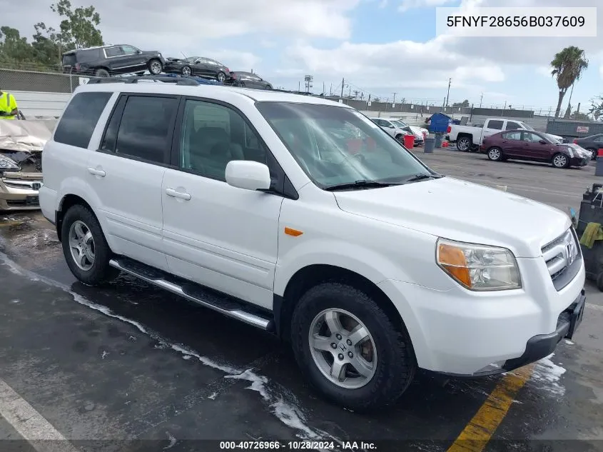 2006 Honda Pilot Ex-L VIN: 5FNYF28656B037609 Lot: 40726966