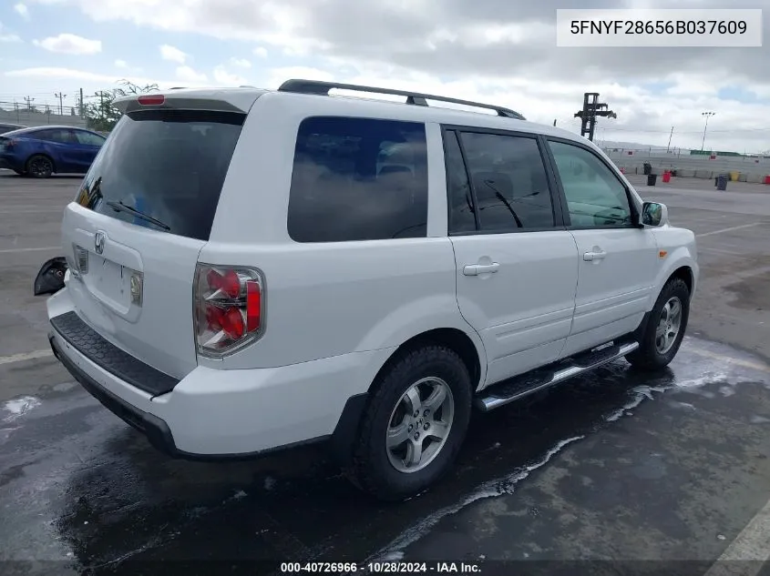 2006 Honda Pilot Ex-L VIN: 5FNYF28656B037609 Lot: 40726966