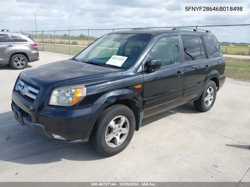 2006 Honda Pilot Ex-L VIN: 5FNYF28646B018498 Lot: 40727144