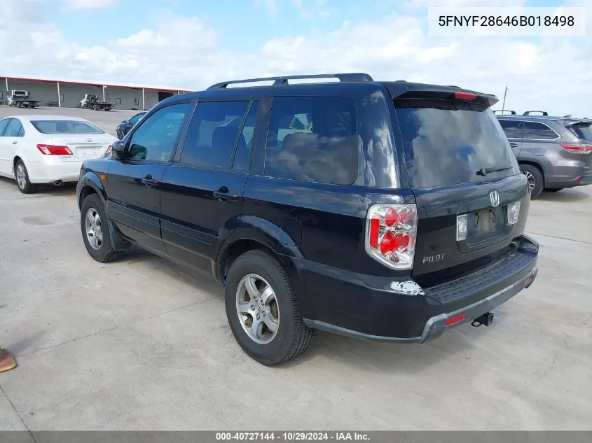 2006 Honda Pilot Ex-L VIN: 5FNYF28646B018498 Lot: 40727144