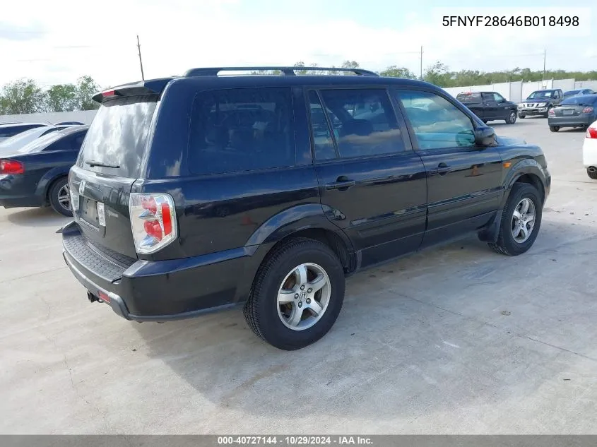 2006 Honda Pilot Ex-L VIN: 5FNYF28646B018498 Lot: 40727144