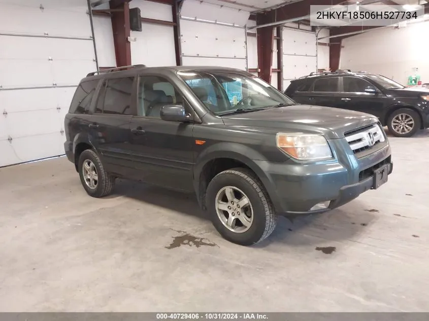 2006 Honda Pilot Ex-L VIN: 2HKYF18506H527734 Lot: 40729406