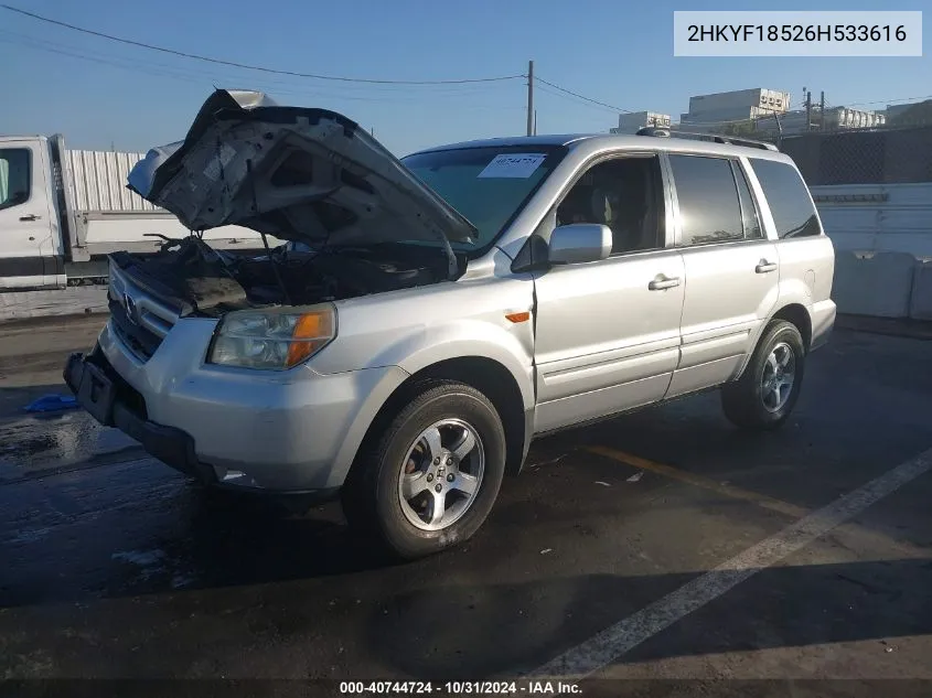 2HKYF18526H533616 2006 Honda Pilot Ex-L