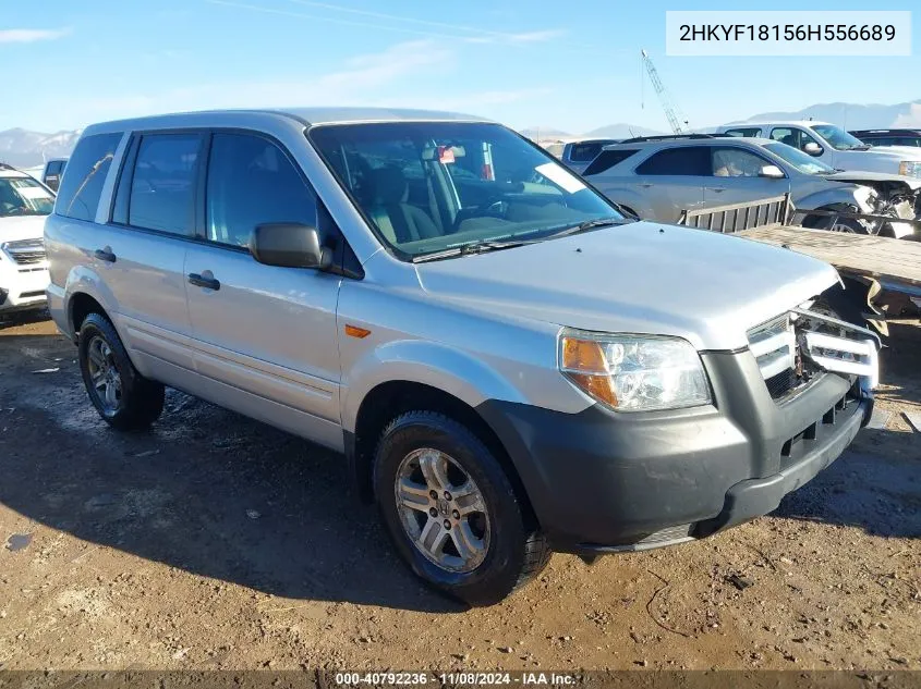 2006 Honda Pilot Lx VIN: 2HKYF18156H556689 Lot: 40792236