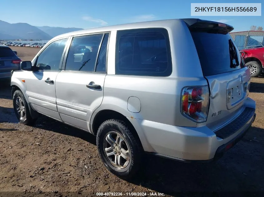 2006 Honda Pilot Lx VIN: 2HKYF18156H556689 Lot: 40792236