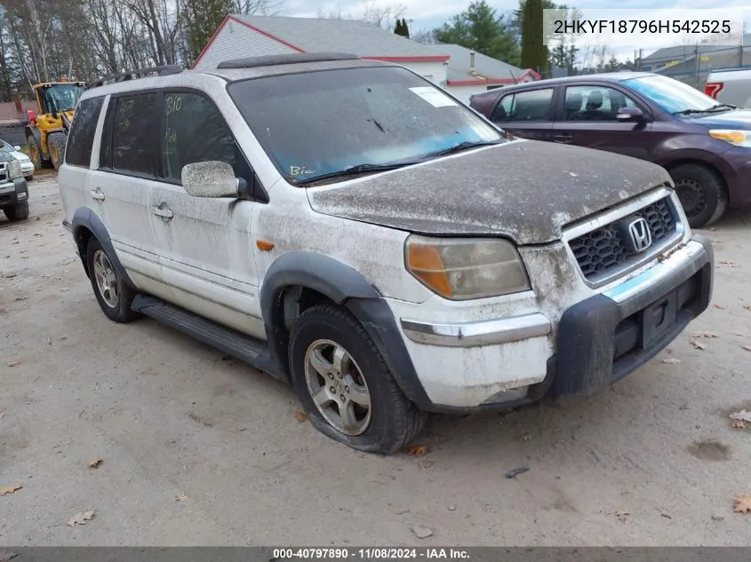 2006 Honda Pilot Ex-L VIN: 2HKYF18796H542525 Lot: 40797890