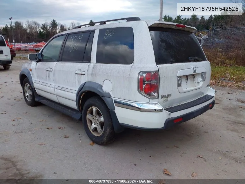 2006 Honda Pilot Ex-L VIN: 2HKYF18796H542525 Lot: 40797890