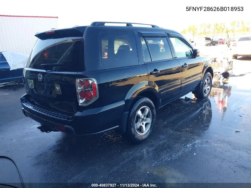 5FNYF28626B018953 2006 Honda Pilot Ex-L