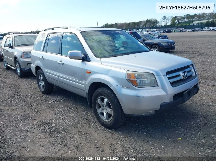 2007 Honda Pilot Ex-L VIN: 2HKYF18527H508796 Lot: 39294832