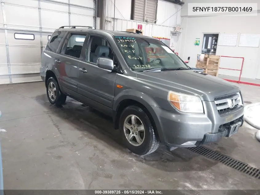 2007 Honda Pilot Ex-L VIN: 5FNYF18757B001469 Lot: 39389725