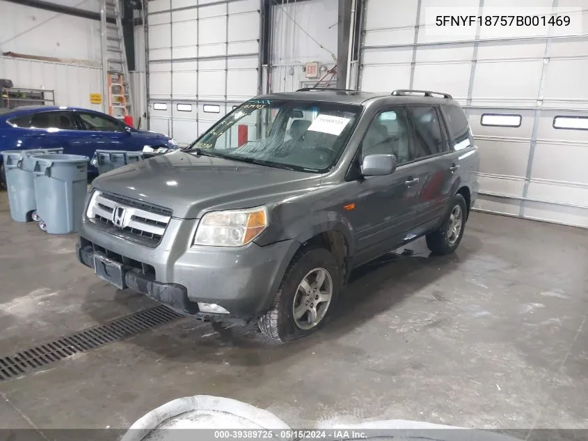 2007 Honda Pilot Ex-L VIN: 5FNYF18757B001469 Lot: 39389725