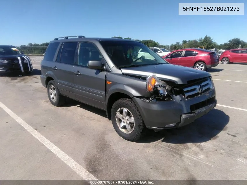 2007 Honda Pilot Ex-L VIN: 5FNYF18527B021273 Lot: 39767657