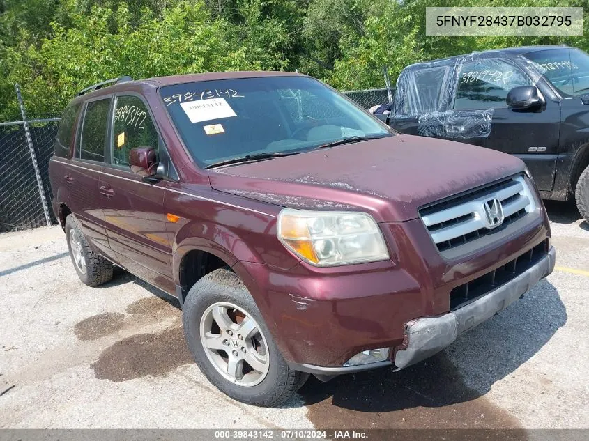 2007 Honda Pilot Ex VIN: 5FNYF28437B032795 Lot: 39843142