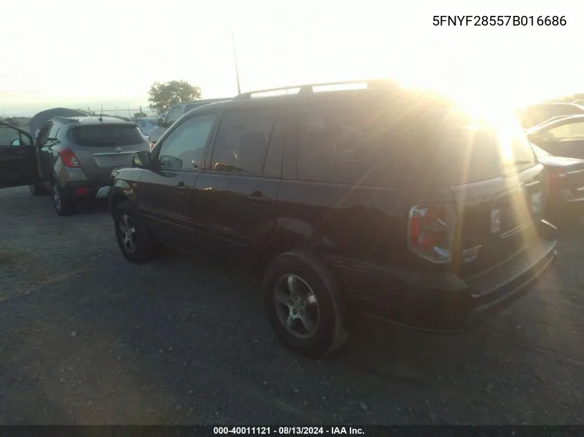 5FNYF28557B016686 2007 Honda Pilot Ex-L