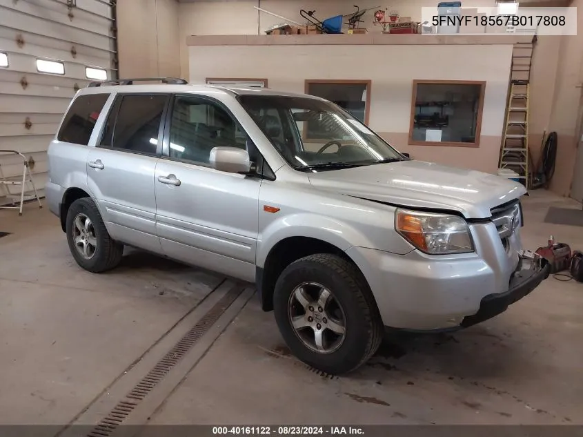 5FNYF18567B017808 2007 Honda Pilot Ex-L